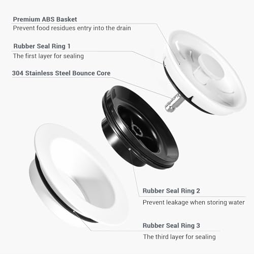 Colador y tapón para triturador de basura BOTEMY ABS blanco miniatura 6