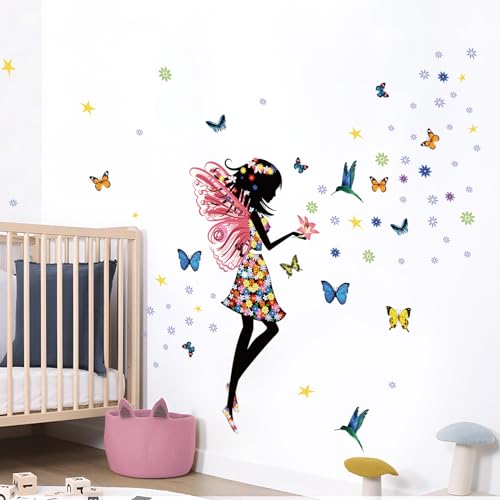Vinilo decorativo Supzone Butterfly Girl para pared miniatura 5