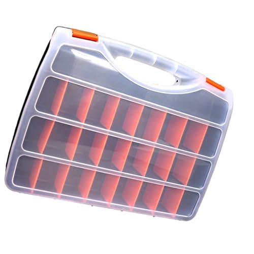 Cajas organizadoras de herramientas transparentes, compartimentos ajustables, cierres de seguridad, mango ergonómico para accesorios de hardware