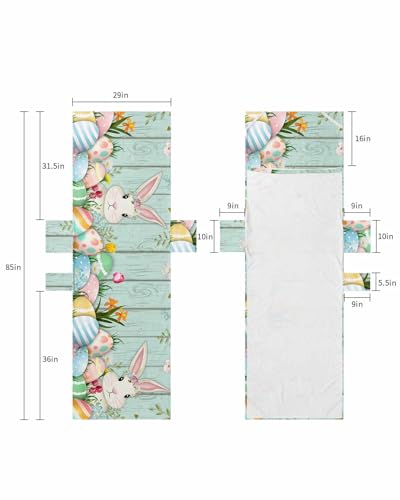 Teal Easter Beach Lounge Chair Towel Cover, Soft Chaise Lounge Towel with Side Pockets Patio Pool Chairs Cover for Beach/Pool Sunbathing 29x85 Spring Floral Colorful Eggs Botanical Wooden