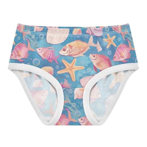 Wusikd Fish Starfish Girls' Underwear Cotton Shells Girls Briefs Soft Toddler Underwear 2T