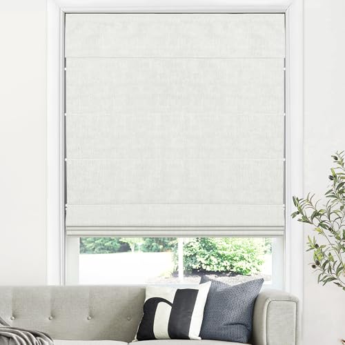 LazBlinds Cordless Roman Shades for Windows, Blackout Room Darkening Thermal Insulated Window Blinds, Lightweight Fabric Blinds for Indoor Windows, 34.5