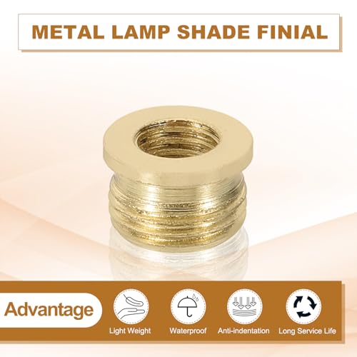 Image of PATIKIL 7mm Lamp Holder Finial Cap Adapters, 2 Pcs Male 1 /8 IP (3 /8 inch) to Female 1 /4-27 Brass Lamp Holder Finial Full Thread Adapter Lamp Finials Connector for Lamps Finials Install