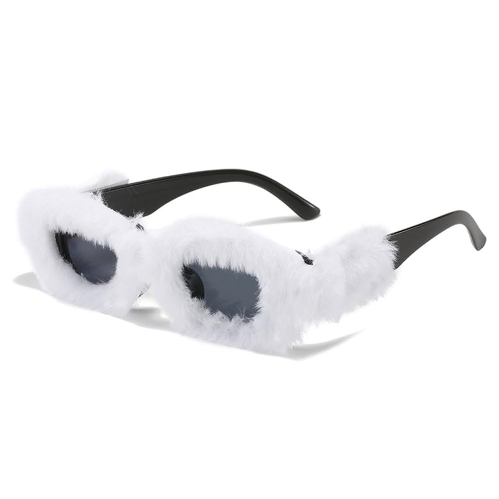 Lunettes de soleil LVTFCO petit rectangle monture peluche - 8