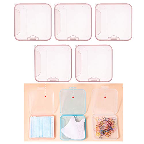 homozy 5pcs Caixa de Máscara Estojo Portátil para Máscara Reciclável de Armazenamento de Máscara - R