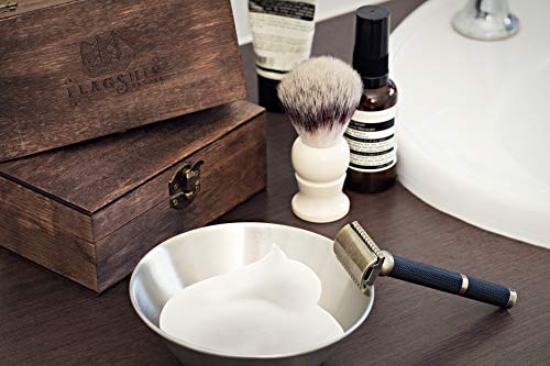 Safety Razor – Premium Double Edge Safety Razor for Men's Shaving, Three Piece Single Blade Razor for Men, Solid Brass Handle DE Razor, Suits Double Edge Razor Blades, Gifts for Mens Shave