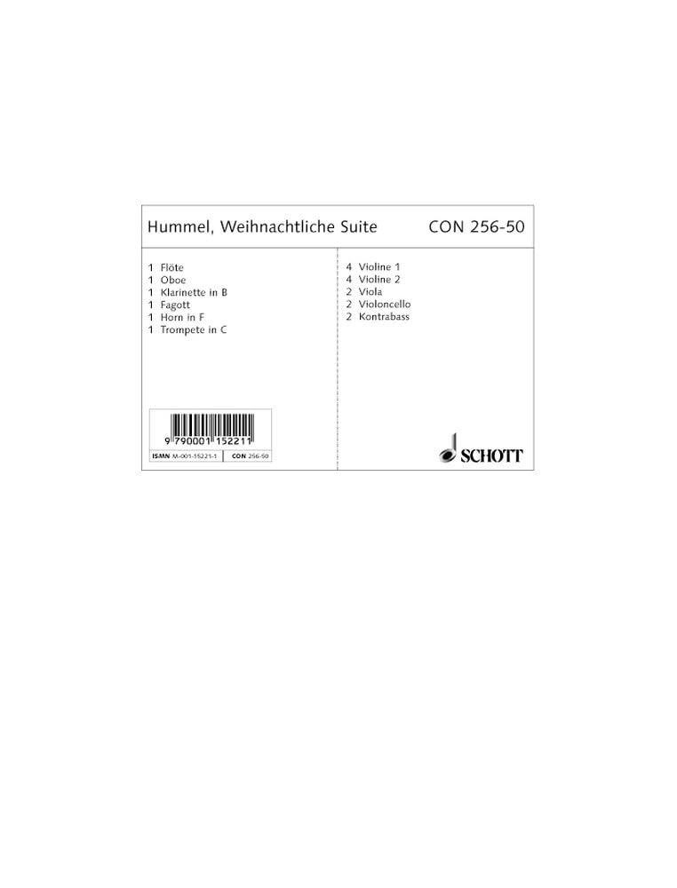 Christmas Suite: for Chamber Orchestra. op. 13b. chamber orchestra. Jeu de parties.