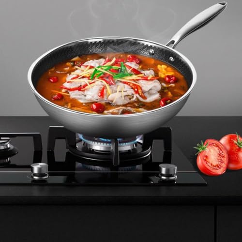 Wok de acero inoxidable con tapa de vidrio 12.6 pulg miniatura 2
