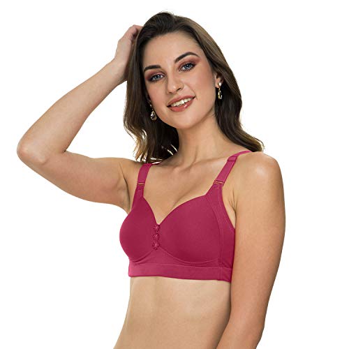 Image of Tweens Lite Wite - Minimiser Medium Padded Cotton Lycra Bra (Plus Size) - Triple Hook - Full Coverage - Wirefree - Seamless T-Shirt Bra