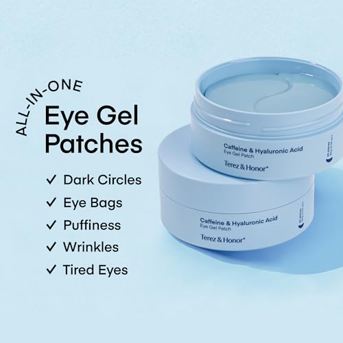 Image of TEREZ & HONOR Under Eye Patches for Dark Circles with 8% Caffeine Eye Cream - Eye Care 2 Step Kit, Dermatologist Tested Korean Skincare Formula, 60 Pcs + 20mL