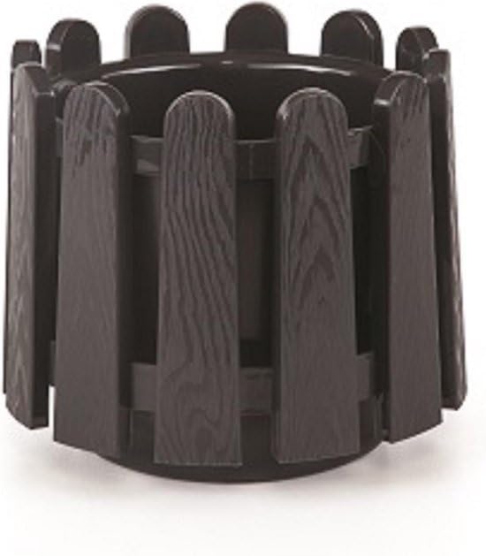 Serinova Smart - Jardinera Redonda Negro con Drenaje de Agua - 6.6L - Maceta Resistente a los Rayos UV - 24 x 26 cm - para Hierbas y Plantas