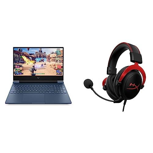 Image of HP Victus Gaming Laptop AMD Ryzen 5 5600H 15.6 inch(39.6 cm) FHD IPS Gaming Laptop & HyperX Cloud II - Pro Gaming Headset (Red)