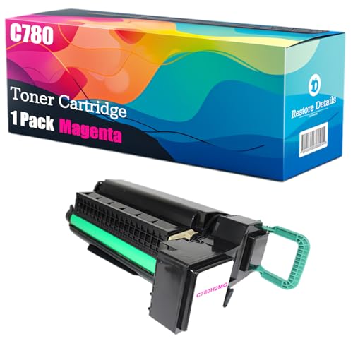 High Yield C780 C780H2KG C780H2CG C780H2MG C780H2YG Toner Cartridge Compatible for Lexmark C780 C780n C782dn C782dtn C782n X782e Printer, Unleash High-Definition Printing (Magenta)