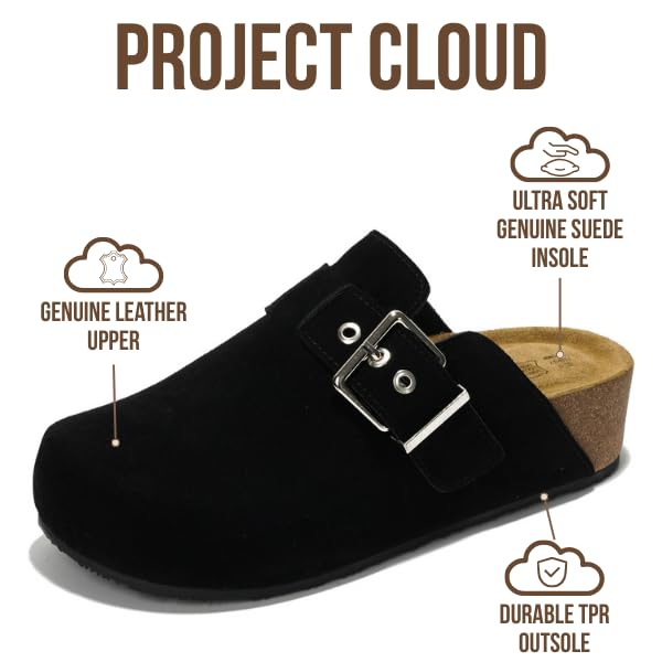 Image of Project Cloud Clogs for Women Footwear - Memory Foam and Non-Slip Platform Wedges Heels for Women Mules & Clogs 2026 - Comfortable Stylish Slip-On with Adjustable Straps (Rhona)