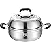 Garnek/parownica ze stali nierdzewnej 304, z parownicą, do użytku domowego, zagęszczony, 26/28/30/32 cm, do kuchenki gazowej/kuchenki indukcyjnej (6-18 osób) (rozmiar: 26 cm)