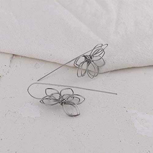 Boucles d'oreilles fleurs vintage pendantes mode femmes - 3