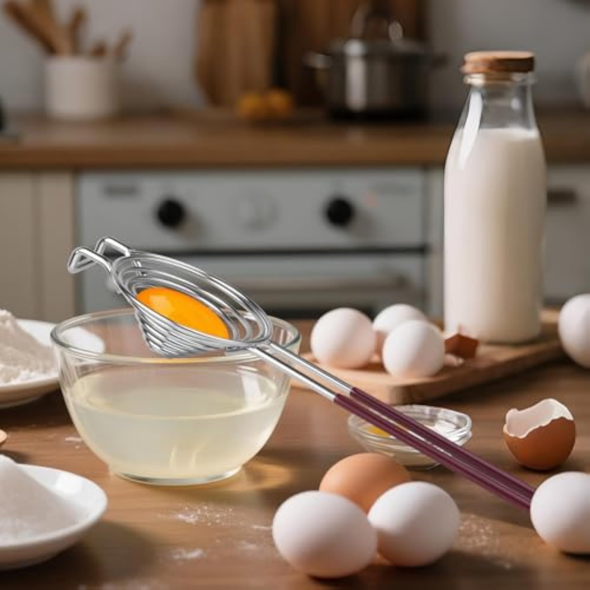 Long Handle Stainless Steel Egg Separator Tool for Baking