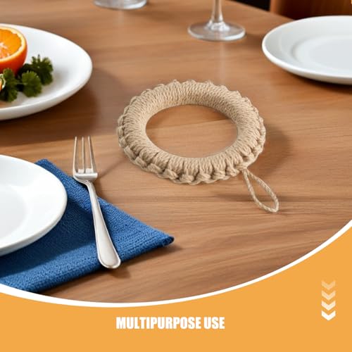 Dessous de plat en jute pour table à manger - Set de table campagne rustique et convivial - 4