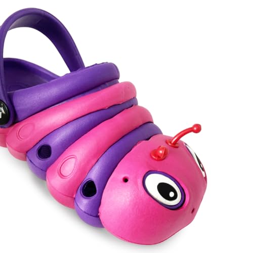 Image of NORTY Toddler Clogs - Fun Baby Clogs With Comfortable Back Strap - Caterpillar Shoes for Kids - Playful Bug Shoes