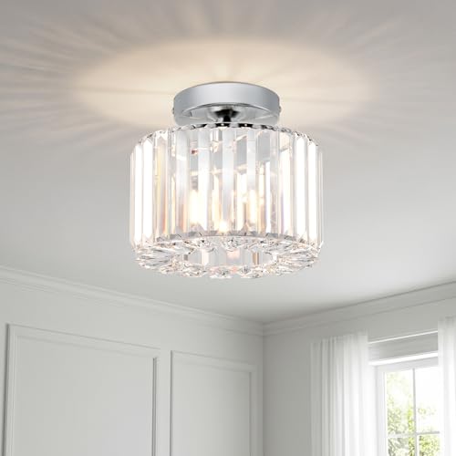【Facile da Installare】La lampadario cristallo moderno include l'attrezzatura necessaria per l'installazione. Seguire le istruzioni stampate per una facile installazione. Non collegare l'alimentazione finché il lampadario non è completamente assemblato. Il design del fondo aperto rende più facile la sostituzione delle lampadine.