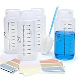TUZHE 500ml Weithalsflasche 4er Set, Laborqualität Flüssigkeits-Aufbewahrungsflaschen für...