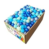YUFUL Ball Pits Balls 500 Count for Kids, Plastic Balls for Ball Pits, 2.2-Inch Crush Proof Play BPA Free Non-Toxic, 5 Kinds of Bright Color Ocean Balls Include a Reusable Net Bag (Blue)