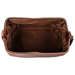 HLC Leather Toiletry Bag for Men Best Gift Premium Genuine Dopp Kit Shaving Kit Organizer Travel Kit Pouch Bag 10 inch Size (Brown) - Image 4