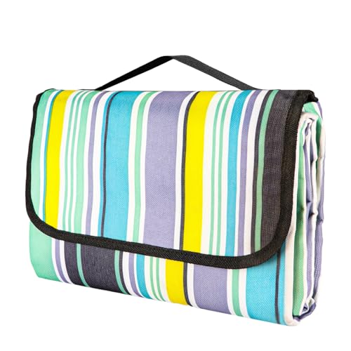 MEYDLL Picnic Blanket 200x200cm Picnic Blanket with Carrying Handle, Waterproof and Sand proof Outdoor Beach Blanket for Camping, Picnic, Hiking and Outdoor