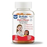 Dr. Kids Children’s Pain and Fever Gummy Bite - Chewable Acetaminophen for Kids Ages 2-11, Pre-Measured Soft Chews for Headache, Sore Throat, Cold and Flu, Orange Vanilla Flavor, 24 Count (Pack of 1)
