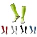 TULUO Kids 5 Pair Knee High Soccer Sports Team Tube Socks Long Stockings Towel Bottom Sox Football Socks ( 7-14 Years Little Kid / Big Kid ) combination 1