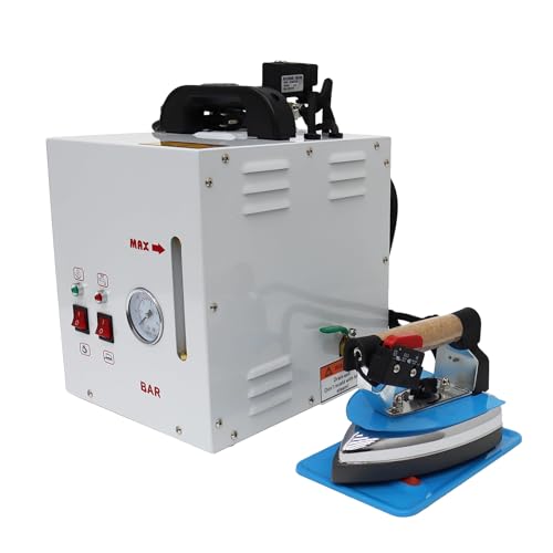 Estación de planchado a vapor industrial, generador de vapor con manómetro, capacidad de 4 l, indicador de nivel de agua, volumen de vapor ajustable, estación de planchado eléctrica de 1600 W para t