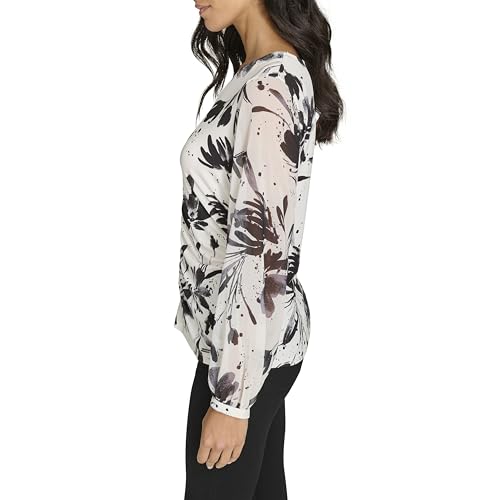 Image of Calvin Klein Women's V-Neck Long Sleeve Top