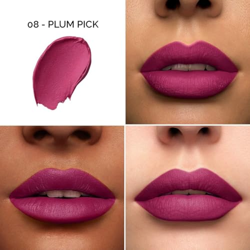 Image of Colors Queen Color It All Long Lasting Crayon Lipstick | Up to 18 Hours Stay | Creamy Matte Finish | Waterproof & Light Weight| Smudge Proof & Non-Transferable | Lipstick for Women (Plum Pick,3.5g)