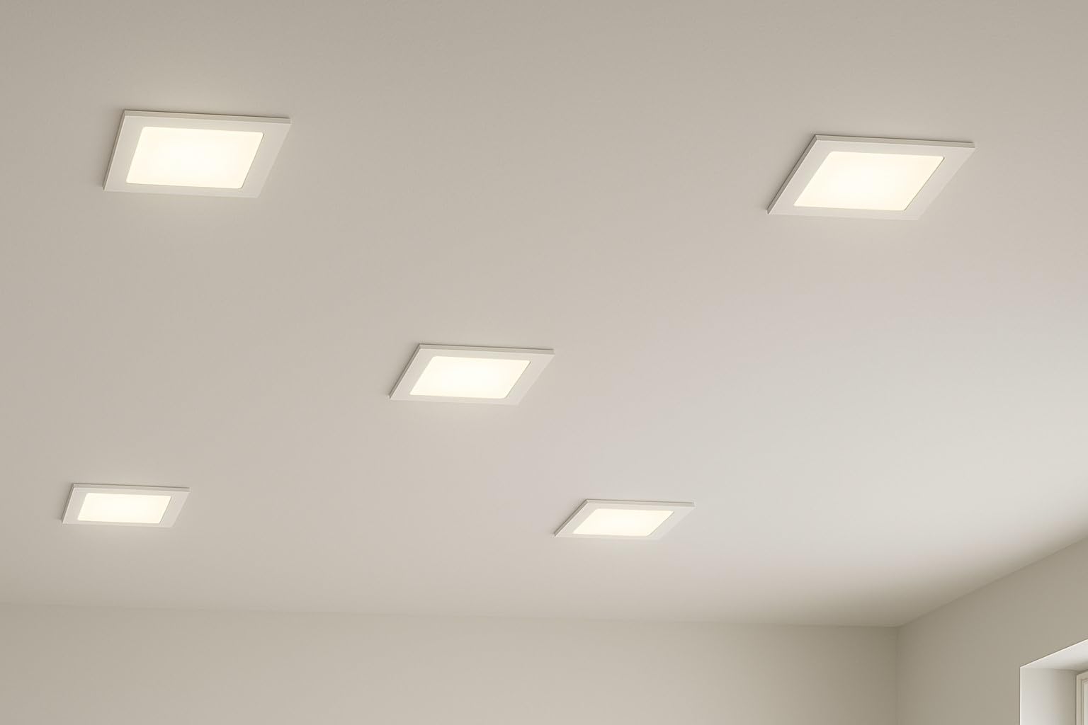 5 Pezzi Faretto LED da Incasso Quadrato 4200K Luce Bianca Naturale Ultra Sottile per Soffitto Cartongesso per Interno Esterno - Alta Luminosità e Design Moderno (18 Watt (22cm X 22cm))