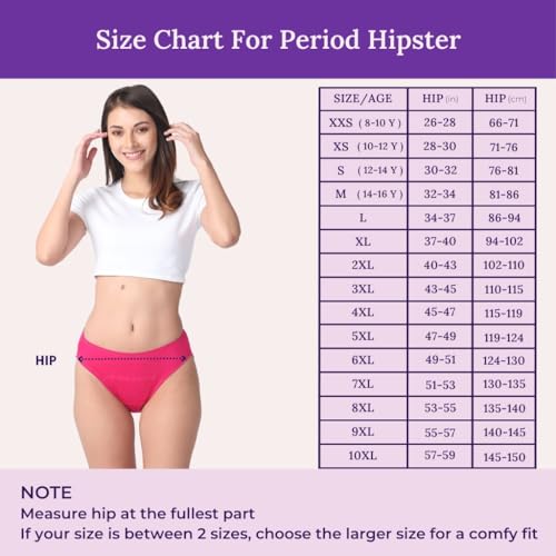Image of ADIRA | Period Panty for Women | Hipster Fit Leakproof Panty for Periods | for School, Travel & Work | Low to Medium Flow | Use with Pad | Leakproof & Breathable | Pack of 1