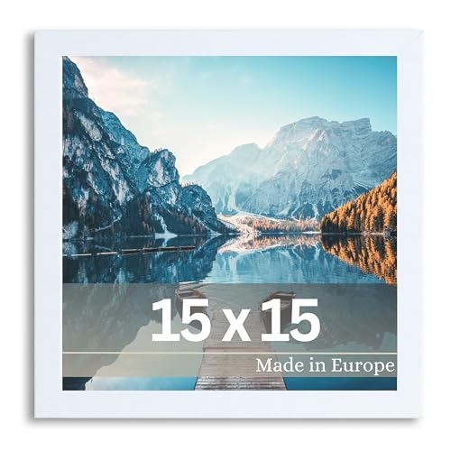 VictoR Bilderrahmen Dali 15x15 cm Weiß - Fotorahmen Holz - Quadratischer...