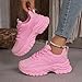 Chunky Sneakers for Women, Women's Platform Chunky Fashion Sneakerses,Breathable Mesh Leisure Shoes,Casual Dad Shoes Comfortable Wedge Walking Sport Sneakers (Pinks,6.5)