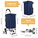 Heavy Duty 3 in 1 Shopping Cart, Foldable Hand Truck with 6 Wheels, 110 lbs Grocery Cart, Portable Utility Dolly, Waterproof Bag for Moving, Camping