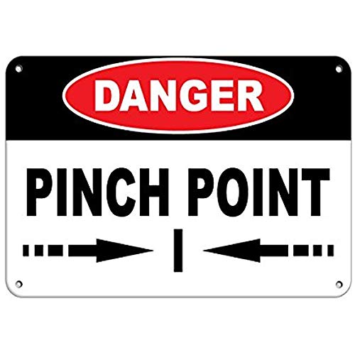 WENLISAN Warning Sign Danger Pinch Point Hazard Sign Hazard Labels Road Sign Business Sign 12 x 16 Inches Aluminum Metal Tin Sign Q0091