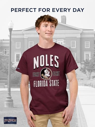 Image of JanSport NCAA Officially Licensed Campus Short Sleeve T Shirt for Men, Soft & Breathable Pre-Shrunk Cotton Crewneck T Shirt