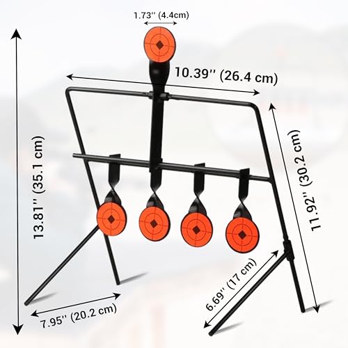 Image of ARSUK Self-Resetting Air Rifle Shooting Target, Heavy-Duty Metal Frame for Airsoft Rimfire Pellet BB Gun Target, Compatible with .177 & .22 Caliber Pellets