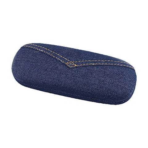 Wimagic 1x Glasses Case Box Vintage Denim Hard Shell Lightweight Portable Eyeglasses Storage Protective Eyewear Case for Women Men Cover