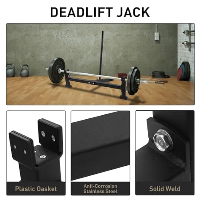 Heavy Duty Deadlift Barbell Jack Weight Lifting Olympic Barbell Changing Weight Plates for Deadlifting, Powerlifting, and Weightlifting - 900lb Capacity
