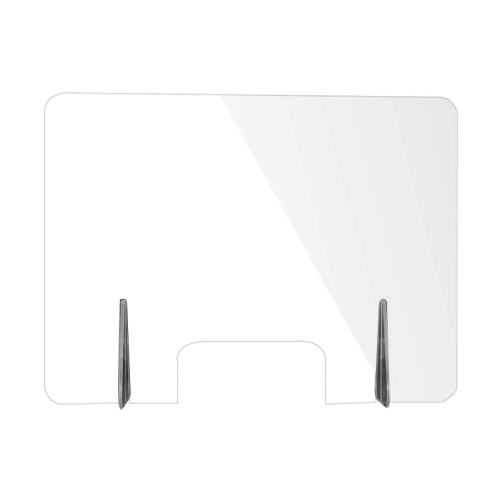 Mampara Protectora De Metacrilato, Grosor De 3mm, Transparente con Ventanillas Y Bases para Mostrador Y Mesa,40x48cm