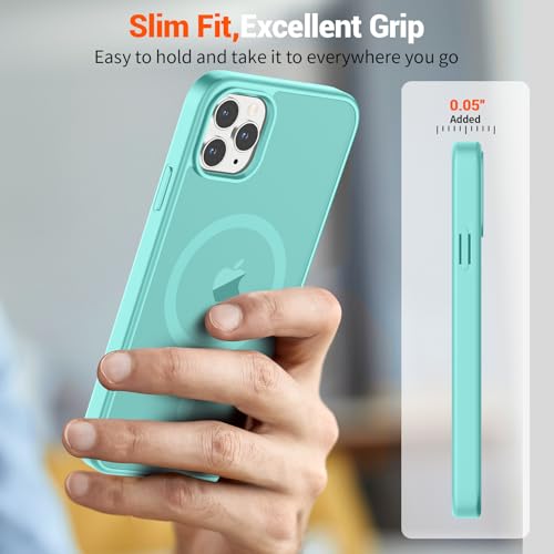 Image of SUPFINE Magnetic for iPhone 11 Pro Max Case Blue Green | (Compatible with MagSafe)(Military Grade Drop Protection)Shockproof Translucent Matte Phone Cover