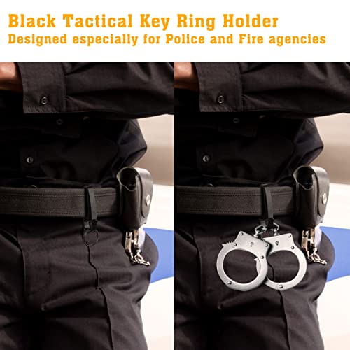 Tactical Stealth Key Ring Holder Special for Police and Fire Agencies Duty Belt, Double Side Quick Release Key Holder with Detachable Keyring (2.25-Inch Max)4
