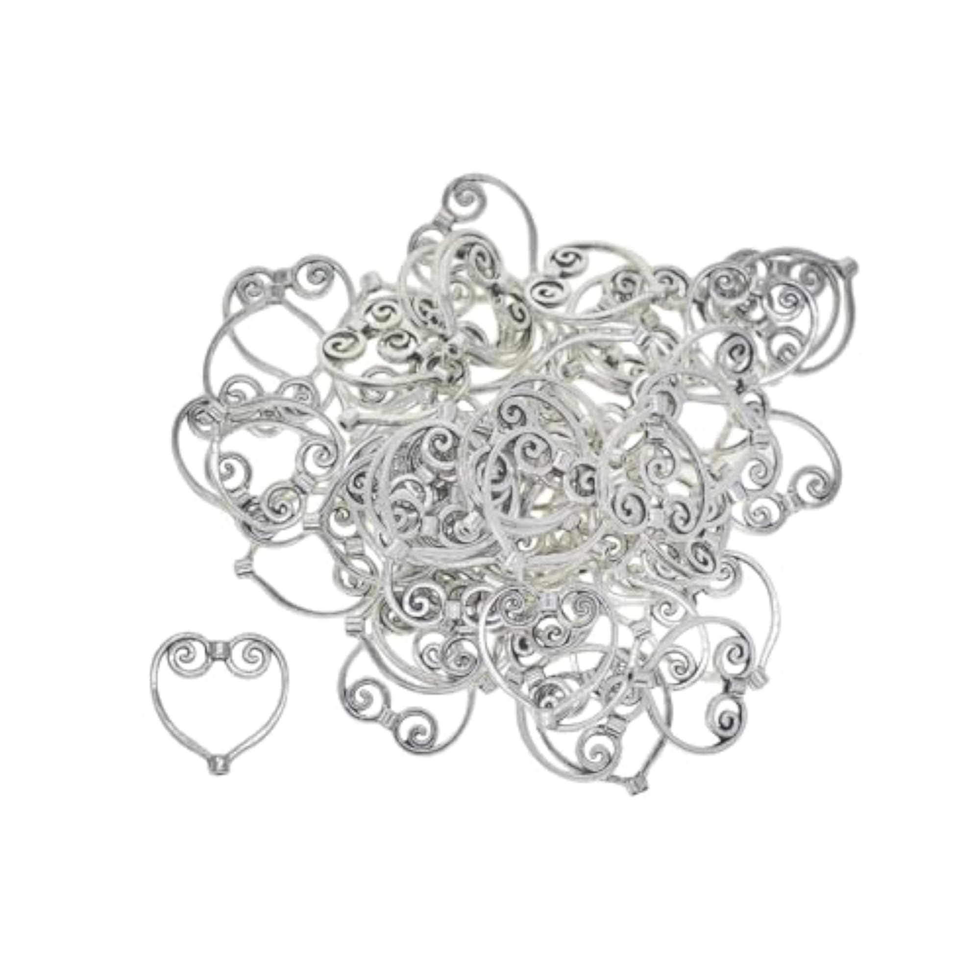 50Pcs Lovely Heart Beads Charms for Bracelet Graduation Gift