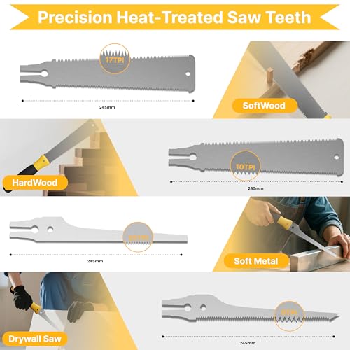 Image of GARTOL 4-Piece Miter Box and Japanese Pull Saw Set, Mini Hand Saw with 3 Replaceable Blades, Precise 45 /90 Angle Cutting Tool for Baseboard, Trim, Picture Frames & DIY Woodworking