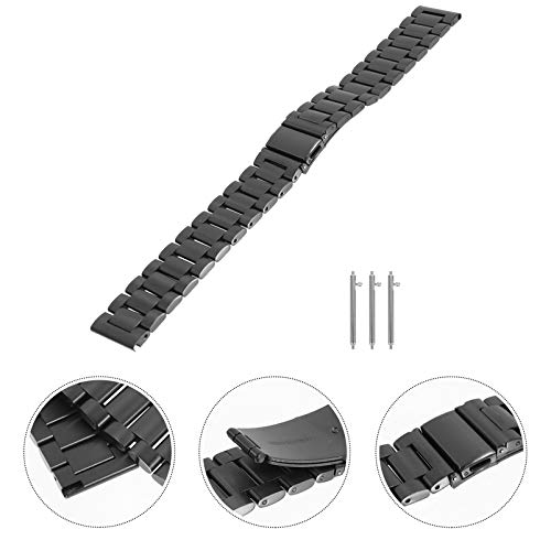 VILLCASE Preto Compatível para Galaxy Relógio 3 Faixa De Relógio de Metal Relógio Pulseira de Tiras