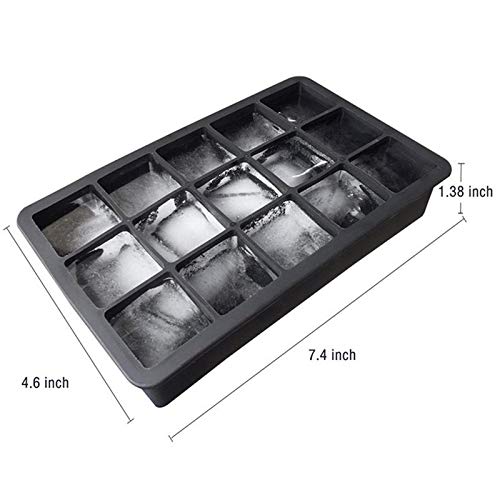 Molde de silicona para cubitos de hielo 15 cavidades 2 piezas miniatura 7